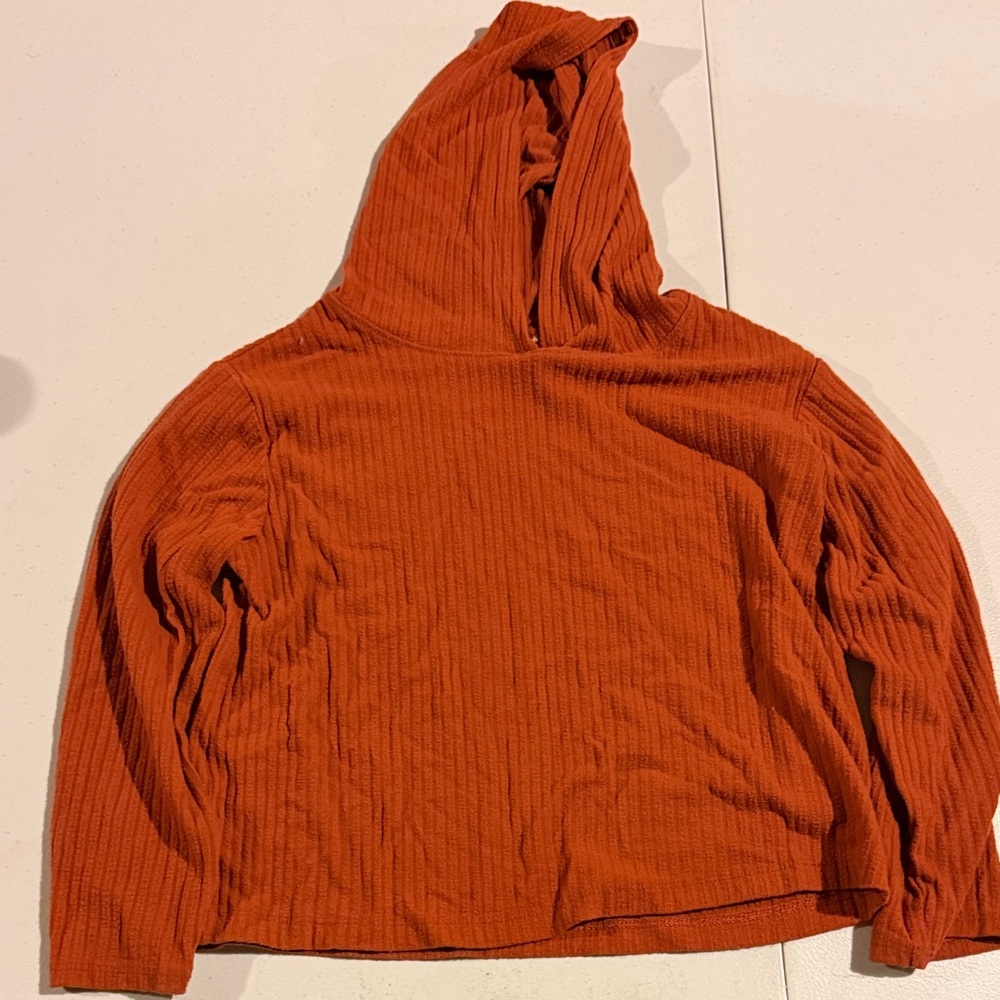 Cat & Jack Rust Ribbed Hoodie Top